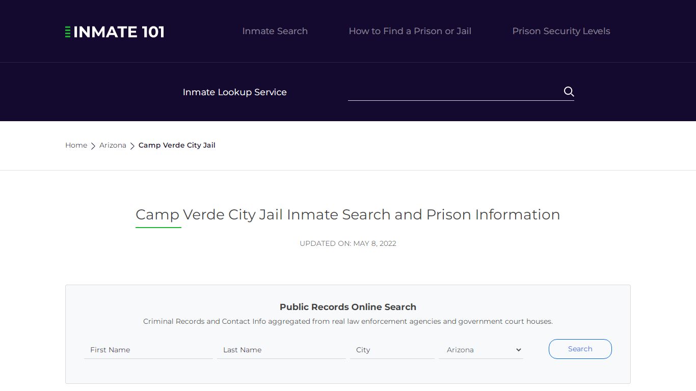 Camp Verde City Jail Inmate Search, Visitation, Phone no ...